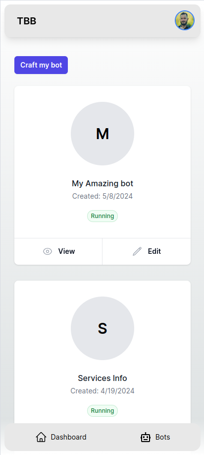 Telegram Bot Builder platform screenshot